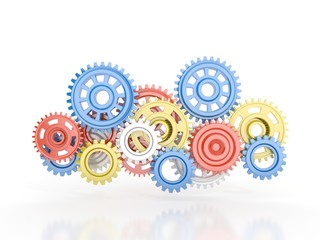 gears isolated on white background. 3d render