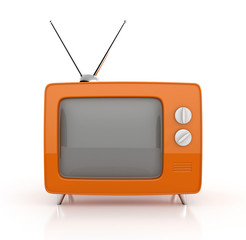 old tv. 3d illustration isolated on white background