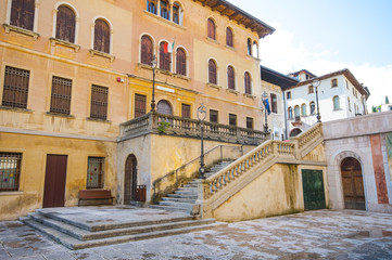 Fototapeta na wymiar Square in Asolo, typical village near Venice