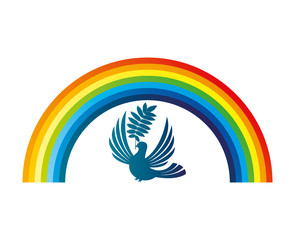 Rainbow and dove.