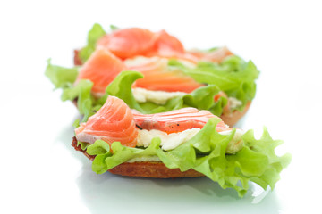 sandwich with salmon and cheese