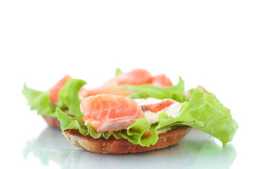 sandwich with salmon and cheese