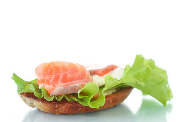 sandwich with salmon and cheese