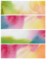 Set of abstract acrylic and watercolor painted background. Paper