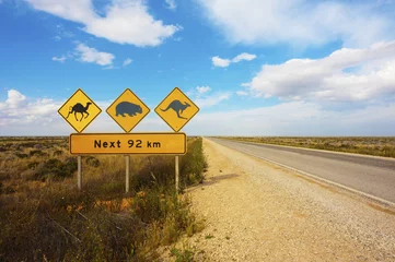 Deurstickers Australische dieren verkeersbord © nick holdsworth