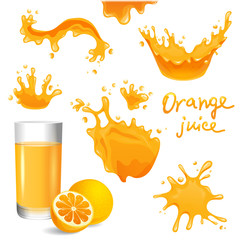 orange juice splashes