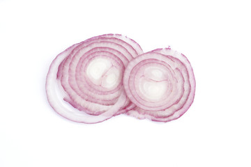 rondelles d'oignons rouges