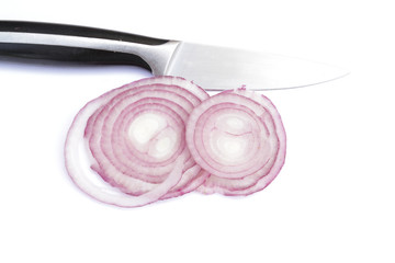 rondelles d'oignons rouges