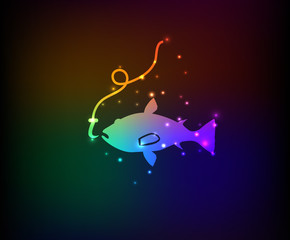 Fish symbol,rainbow vector