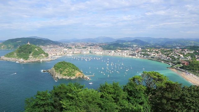 Overview of the Bay of San Sebastian, Spain