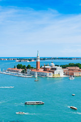 Fototapeta na wymiar San Giorgio Maggiore island panorama view from above