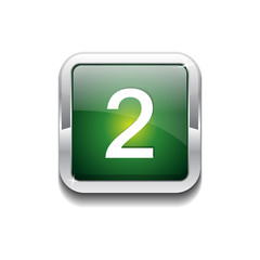 2 Number Rounded Rectangular Vector Green Web Icon Button