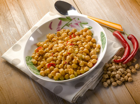 chickpea with hot chili pepper