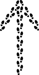 arrow with footprints