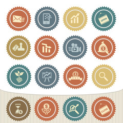 Marketing and strategy of business icon set,Retro button