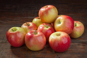 fresh apples on the old table