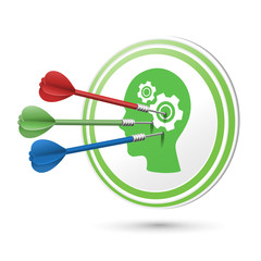 thinking concept target with darts hitting on it