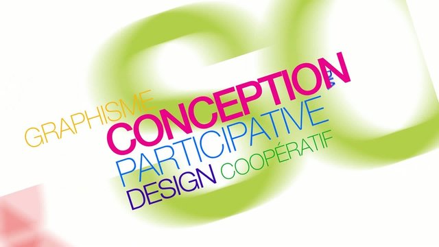 Conception participative co-design nuage de mots couleurs