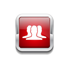 User Rounded Rectangular Vector Red Web Icon Button