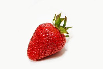Fresh Organic Strawberry Isolated Over White