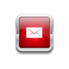 Email Rounded Rectangular Vector Red Web Icon Button