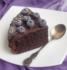 chocolate cake with blueberry