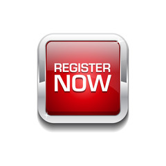 Register Now Glossy Shiny Rounded Rectangular Vector Button