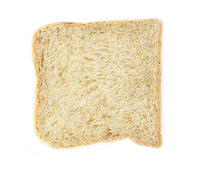 Fototapeta na wymiar Whole wheat grain bread on white background