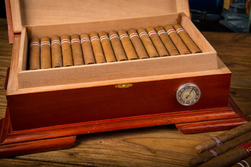 cigars and humidor