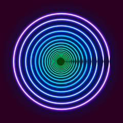 Colorful Glowing Rings - vector eps10 abstract background art