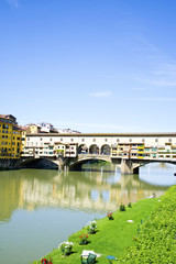 Fototapeta na wymiar Old bridge over the River Arno, Florence - Tuscany