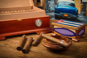 cigars and humidor