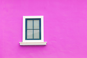 vintage window on color wall