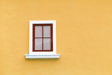 vintage window on color wall