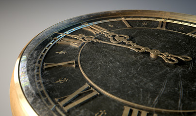 Fototapeta na wymiar Macro Antique Watch Midnight