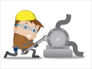 Service man to repair engine