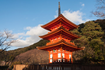 Three-story pagoda of Kiyomizu temple