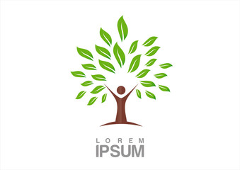 tree leaf logo design and people sucsess - 69771584