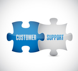 customer support puzzle pieces illustration