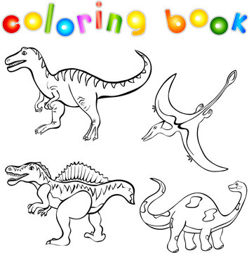 Funny cartoon dinosaurs