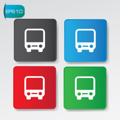Bus on buttons,vector