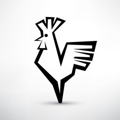 cock symbol, stylized vector icon