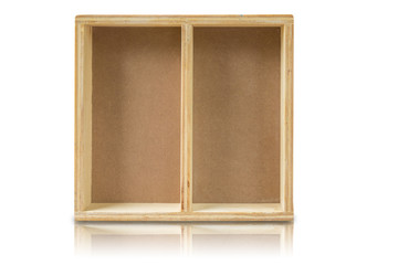 Fototapeta premium Empty wood shelf on white background