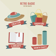 Retro education & business icons,vector
