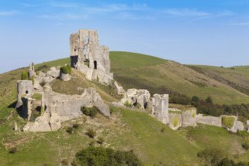 Corfe Castle on the Isle of Purbeck, Dorset, England