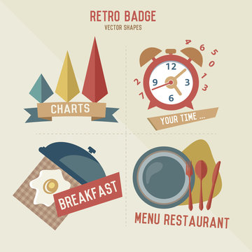 Retro food & business icons,vector