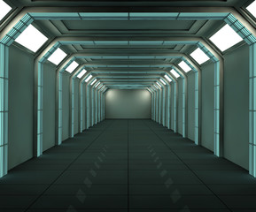 Futuristic corridor interior
