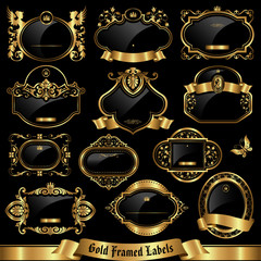Gold framed labels set 10