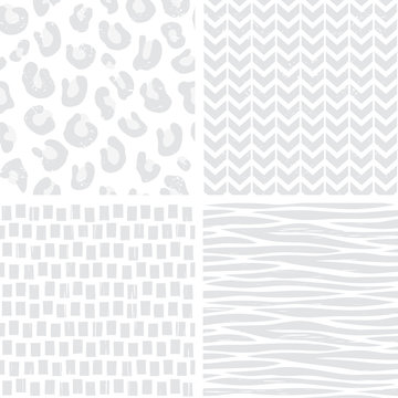 seamless patterns in gray and white