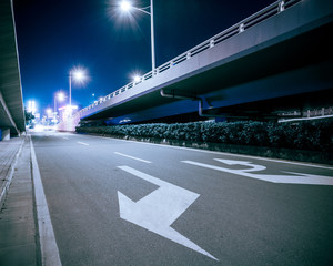 Fototapeta na wymiar Empty freeway at night